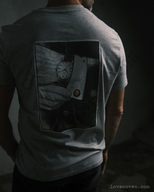 comic of a gentleman tee. — ash gray