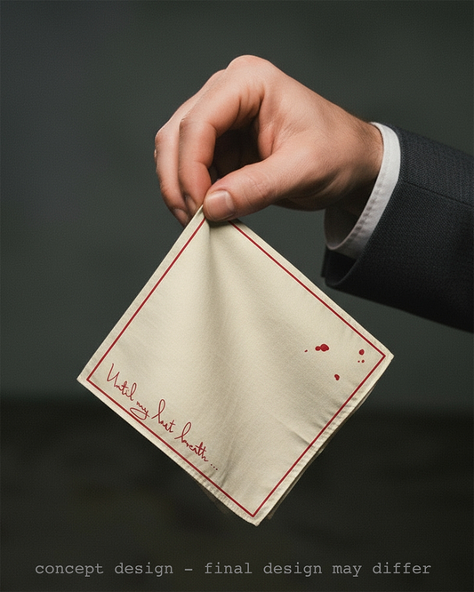 "until my last breath” pocket square.