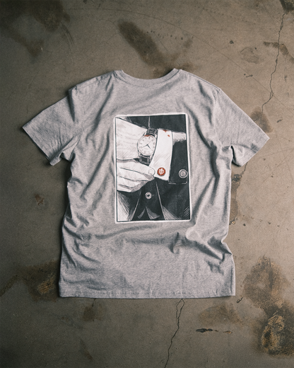 comic of a gentleman tee. — ash gray